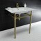 Fauceture Dreyfuss 31" Console Sink W/ SS Leg (Sgl Faucet Hole), White/ Brass KVPB3122717 - alternate 3